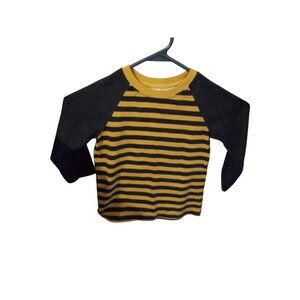 Garanimals Toddler Boys Long Sleeve Striped Shirt 4T Yellow & Gray Cotton